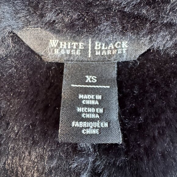 WHITE HOUSE BLACK MARKET Faux Suede Vest Black XS Asymmetric Pockets Streetwear - Picture 3 of 14